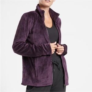 Athleta double cozy karma recovery fleece full zip jacket